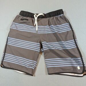 Vuori Banks Hybrid Shorts Mens‎ Size S Striped Swim Trunks Elastic Waist